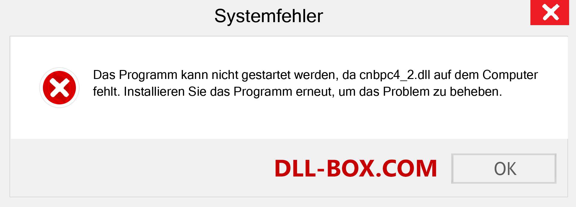 cnbpc4_2.dll-Datei fehlt?. Download für Windows 7, 8, 10 - Fix cnbpc4_2 dll Missing Error unter Windows, Fotos, Bildern